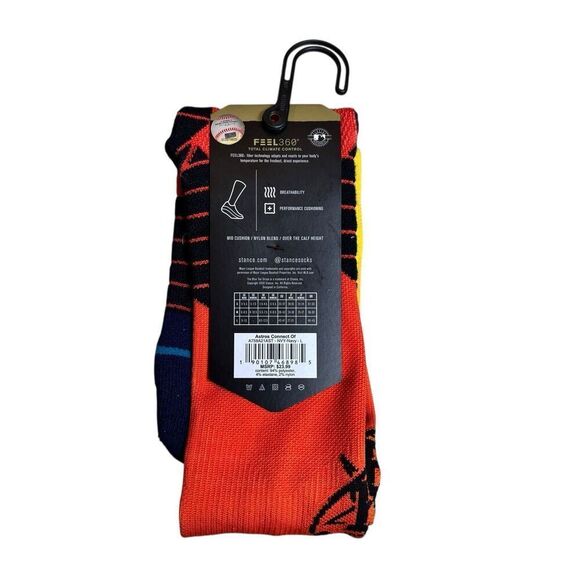 Stance MLB City Connect HOUSTON ASTROS OTC Baseball Socks Large 9-13 L NWT - Picture 5 of 7